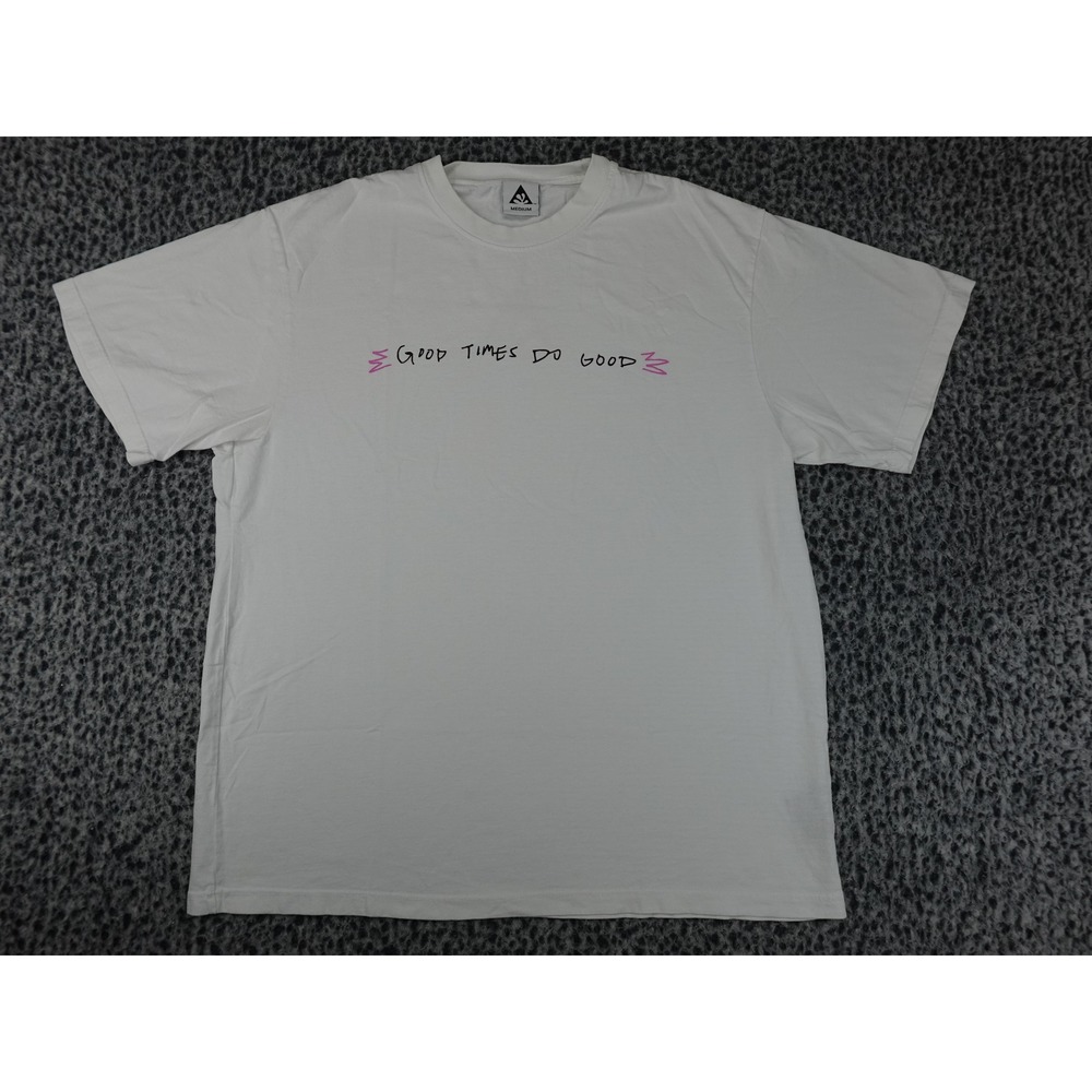 Wasted Collective Graphic T-Shirt Mens Medium White Good Times Do Good Tee